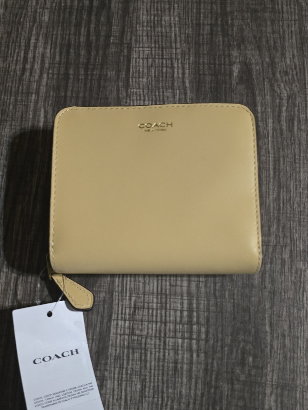 Coach Small Zip Wallet in Light Yellow